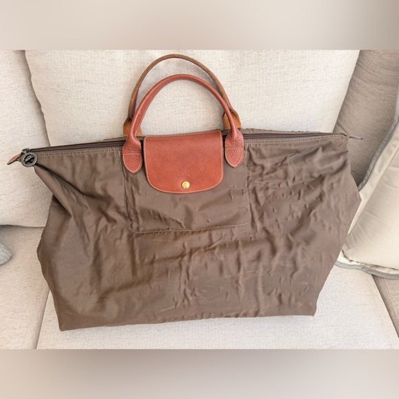 Longchamp Paris authentic weekender tote bag/satchel brown - Picture 1 of 6